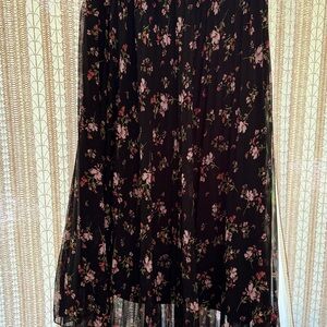Floral Black Skirt